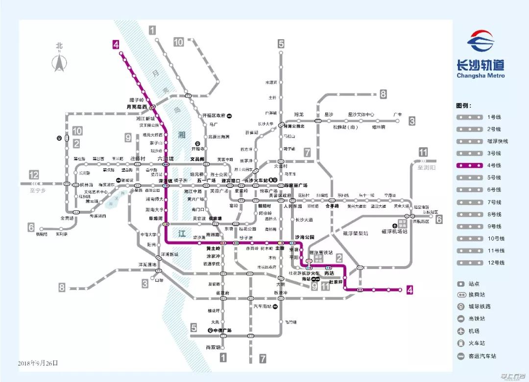 长沙地铁4号线线路图最新详解